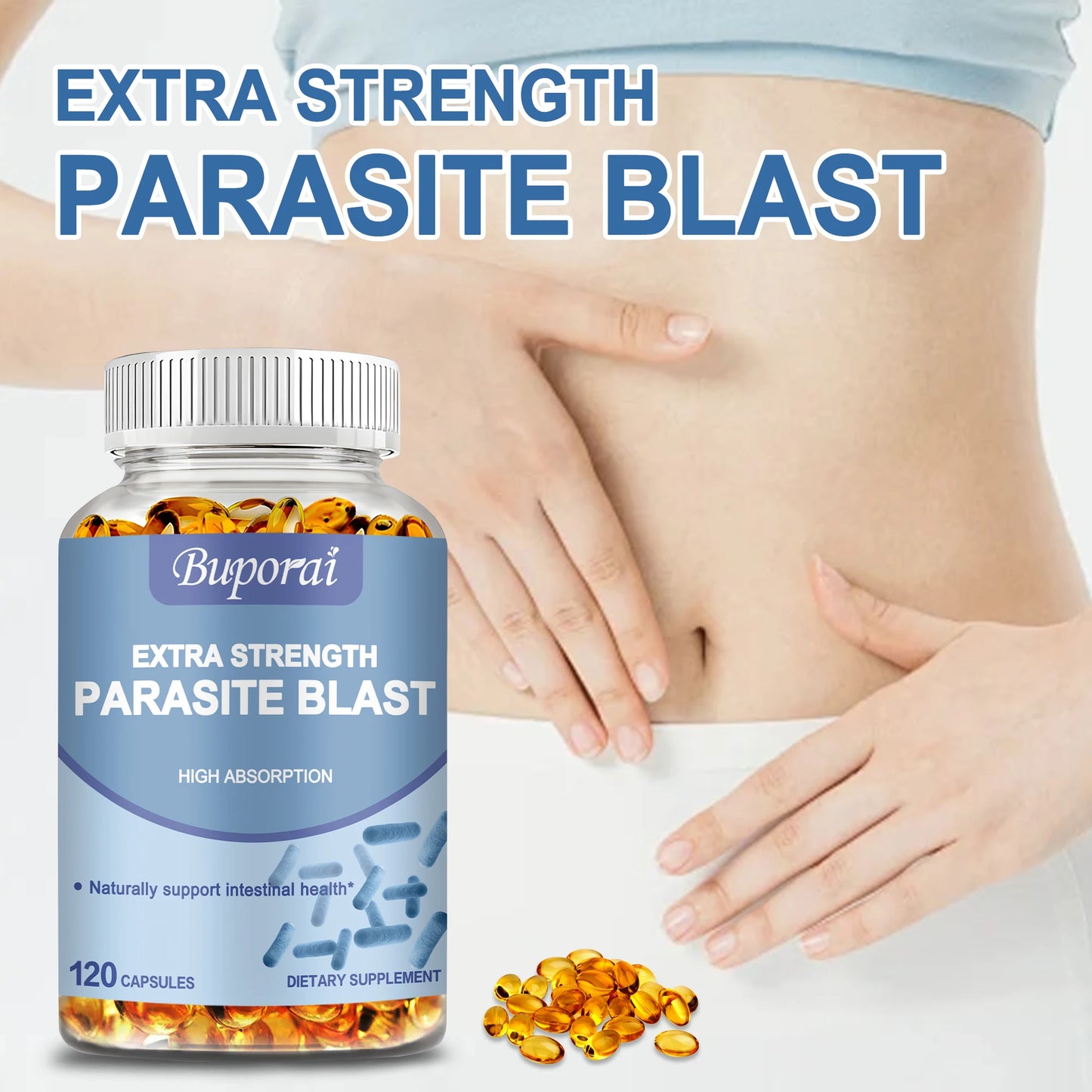 Parasite Blast Detox Complex - Eliminate Parasites, Cleanse The Intestines, and Improve Digestion - 120 Capsules