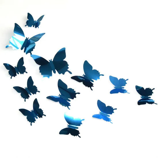 12Pcs/lot 3D Butterfly Mirror