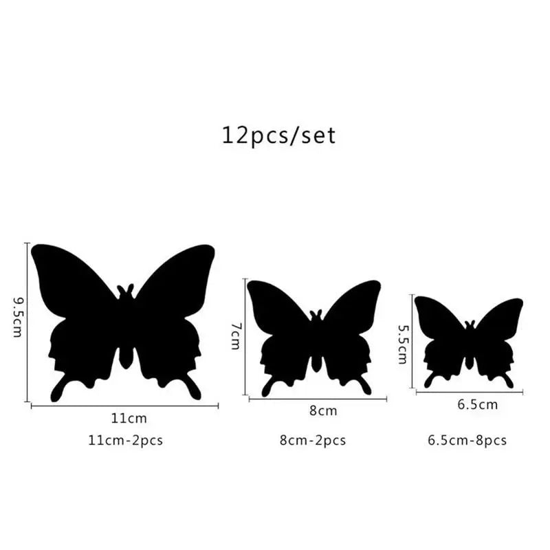 12Pcs/lot 3D Butterfly Mirror