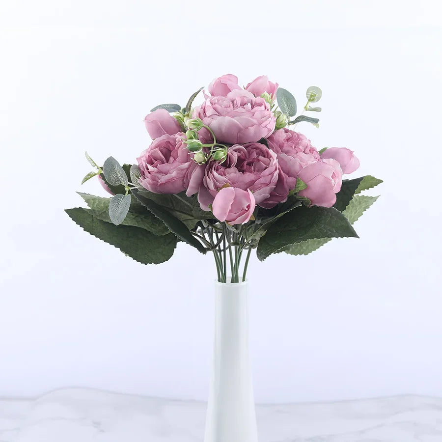 30cm Pink Peony Artificial Flowers Bouquet