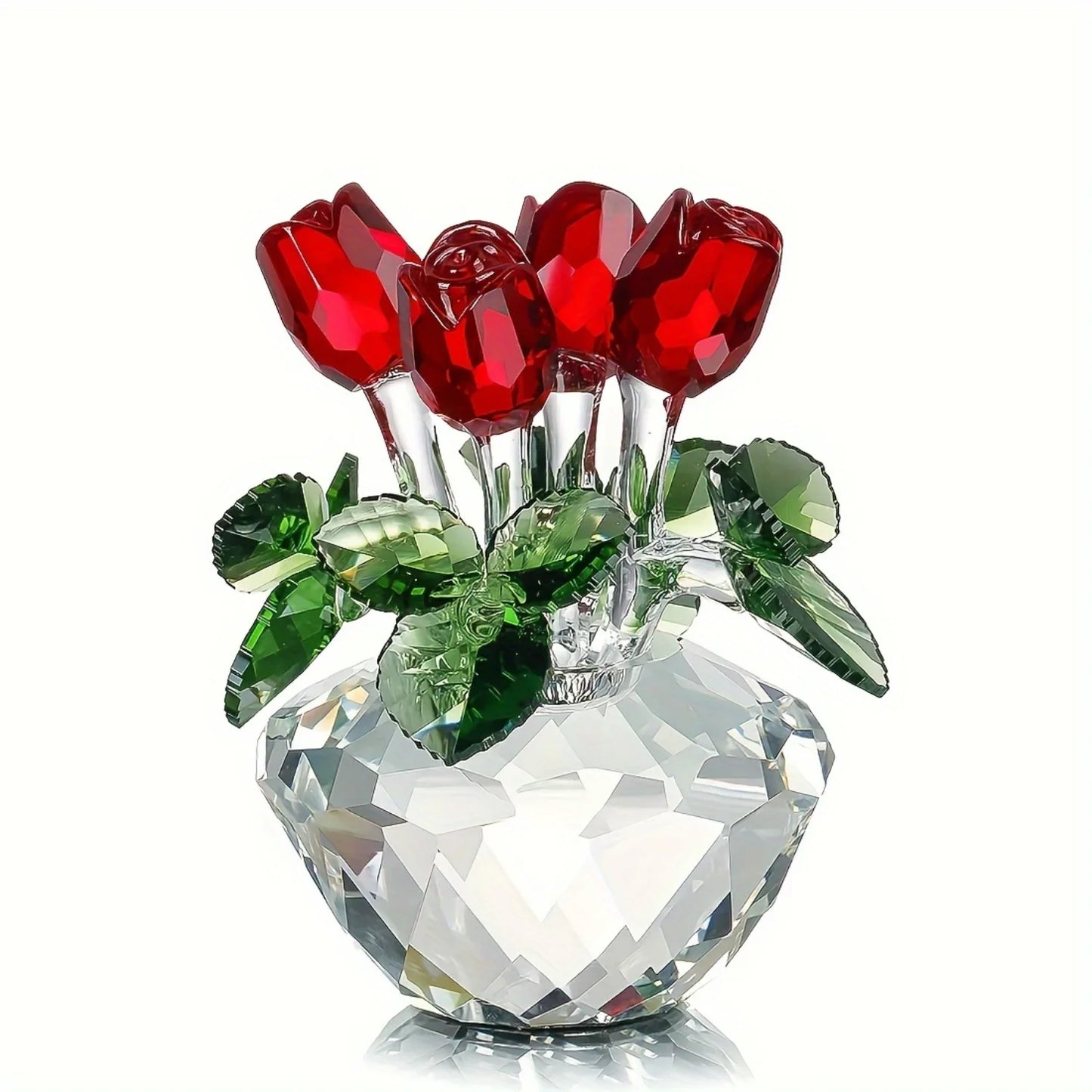 Handcrafted Glass Rose Figurine