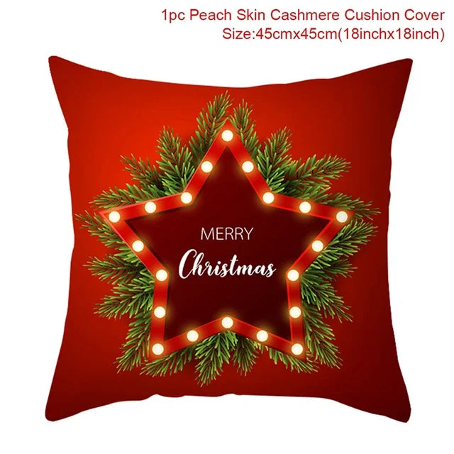 Christmas Cushion Cover Merry Christmas Decorations Home 2022 Ornament Navidad Noel Xmas Gifts Happy New Year 2023