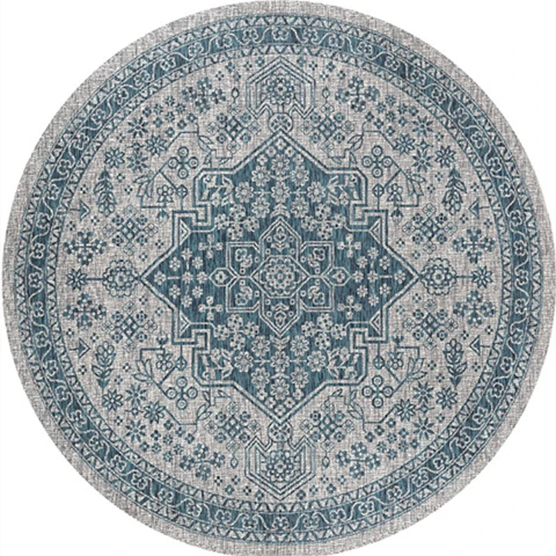 Round Short Pile European Carpet