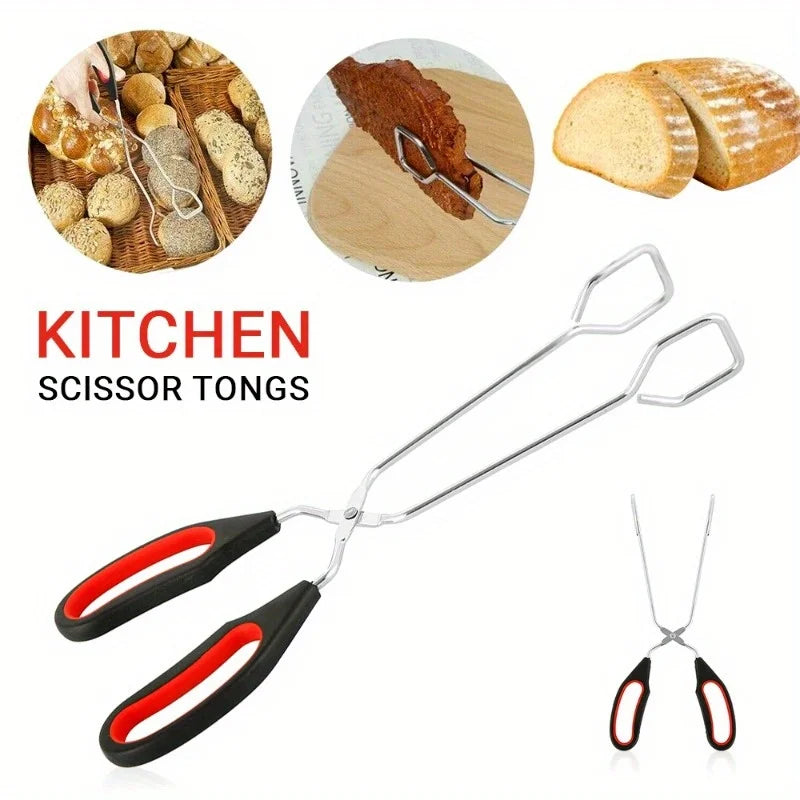 3sizes Barbecue Non-Slip Scissor Tong