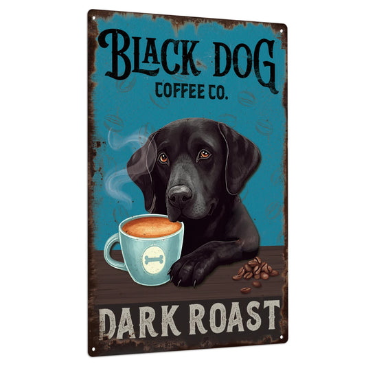 Balck Dog Tin Sign