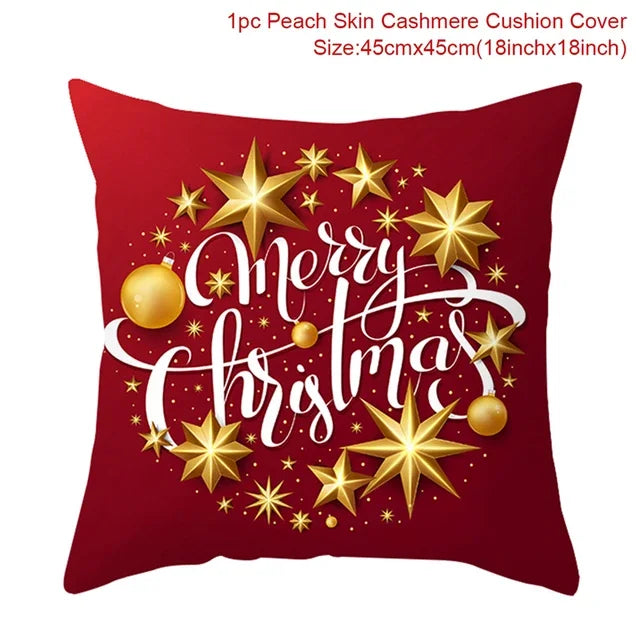 Christmas Cushion Cover Merry Christmas Decorations Home 2022 Ornament Navidad Noel Xmas Gifts Happy New Year 2023