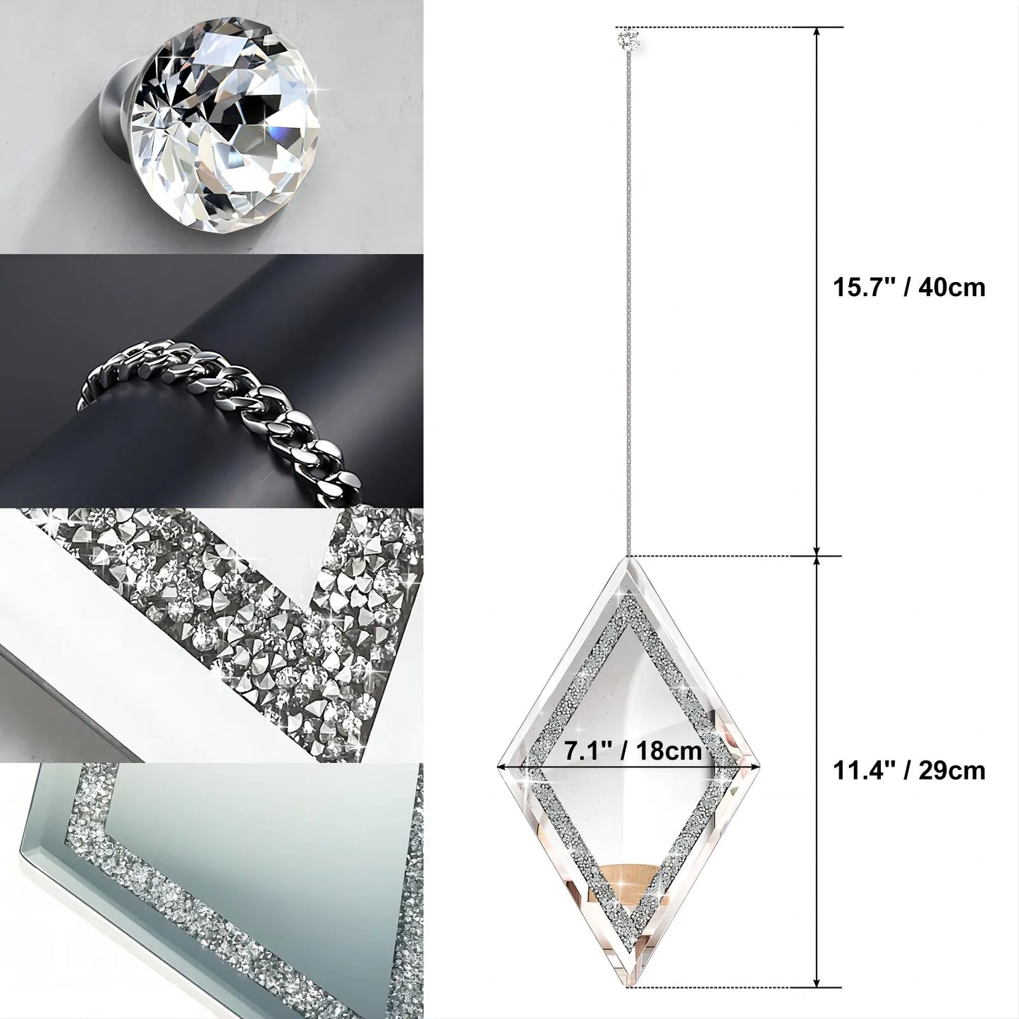 Diamond Decorative Wall Mirror, Set of 6