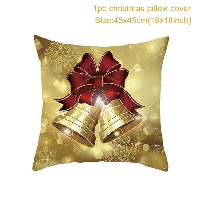 Christmas Cushion Cover Merry Christmas Decorations Home 2022 Ornament Navidad Noel Xmas Gifts Happy New Year 2023