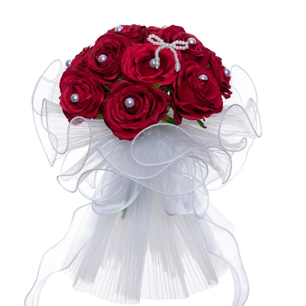 Artificial Flowers Natural Rose Wedding Bouquet