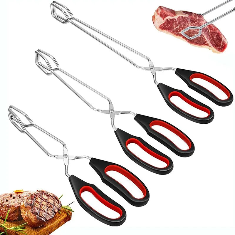 3sizes Barbecue Non-Slip Scissor Tong