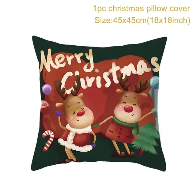 Christmas Cushion Cover Merry Christmas Decorations Home 2022 Ornament Navidad Noel Xmas Gifts Happy New Year 2023