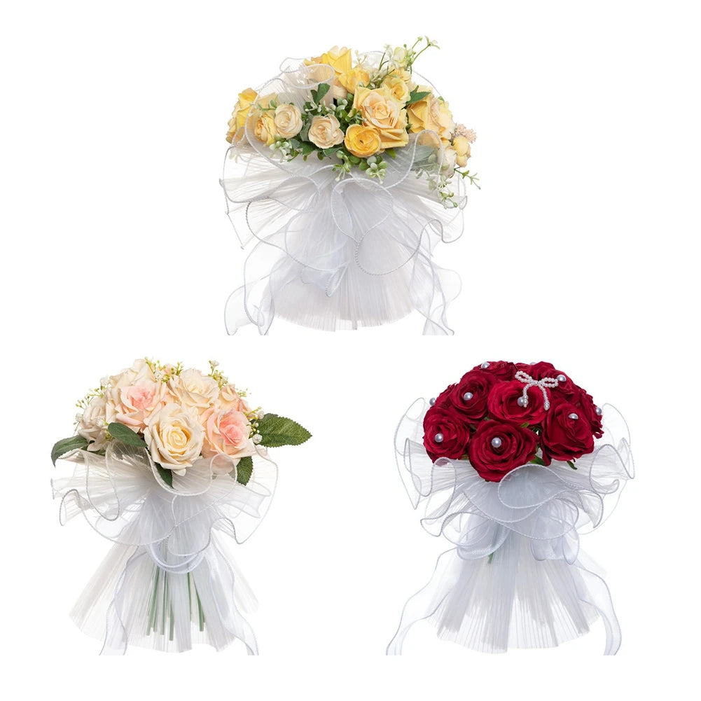 Artificial Flowers Natural Rose Wedding Bouquet