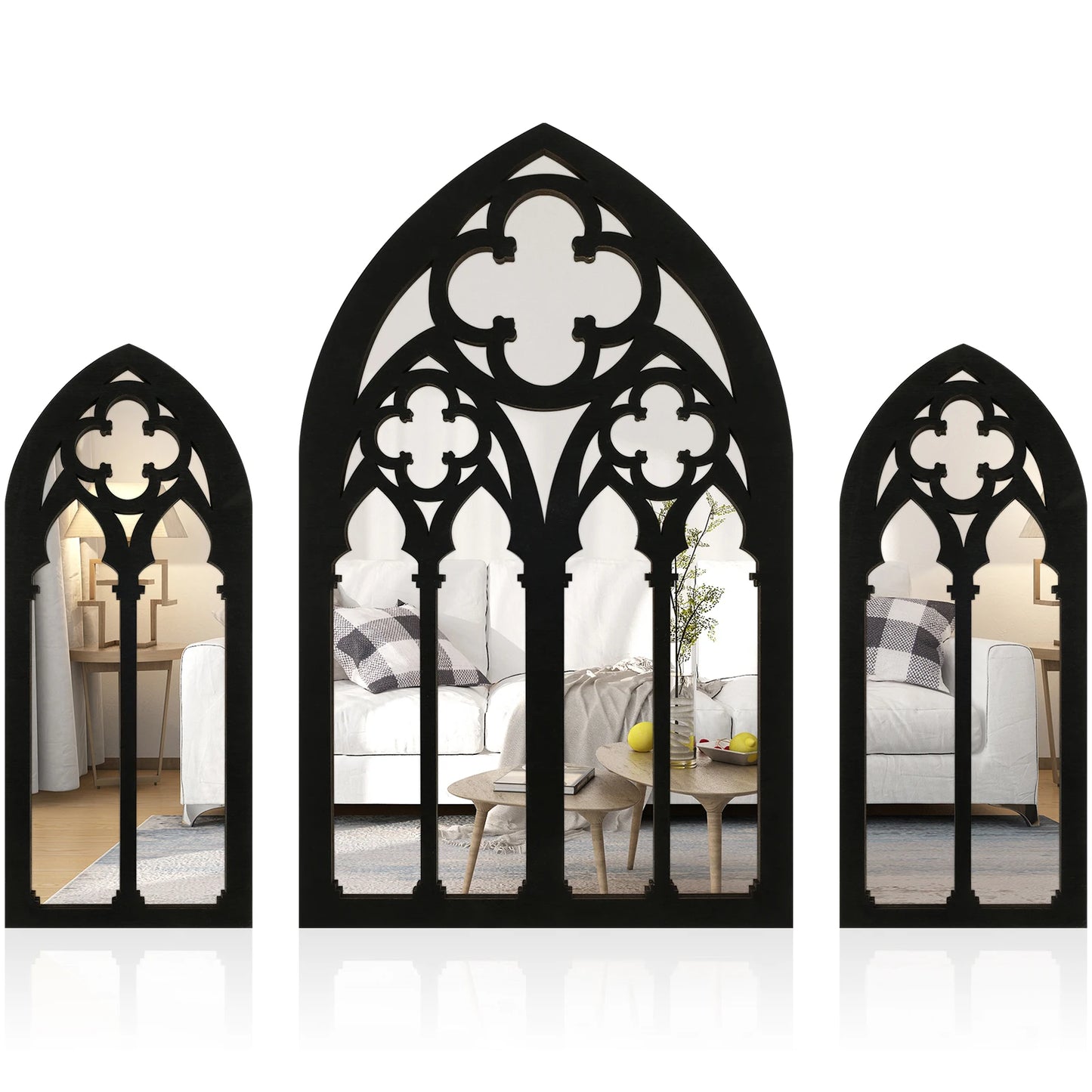 3pcs Gothic Mirrors Wall Decor