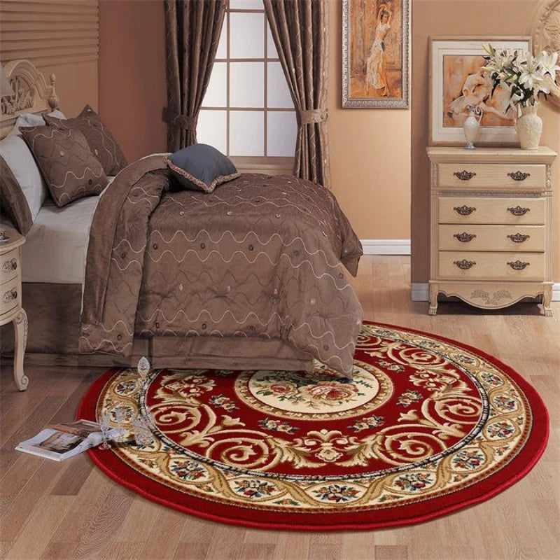 Round Short Pile European Carpet