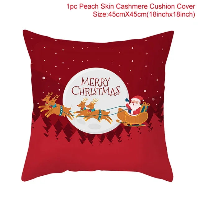 Christmas Cushion Cover Merry Christmas Decorations Home 2022 Ornament Navidad Noel Xmas Gifts Happy New Year 2023