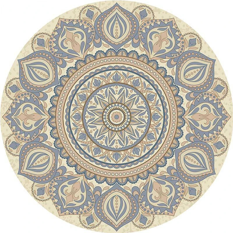 Round Short Pile European Carpet