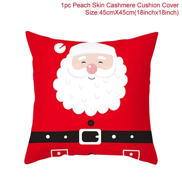 Christmas Cushion Cover Merry Christmas Decorations Home 2022 Ornament Navidad Noel Xmas Gifts Happy New Year 2023