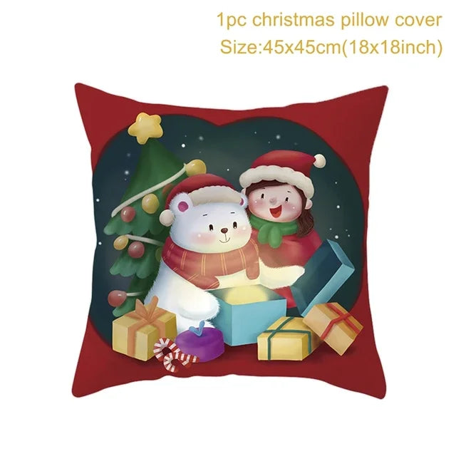 Christmas Cushion Cover Merry Christmas Decorations Home 2022 Ornament Navidad Noel Xmas Gifts Happy New Year 2023