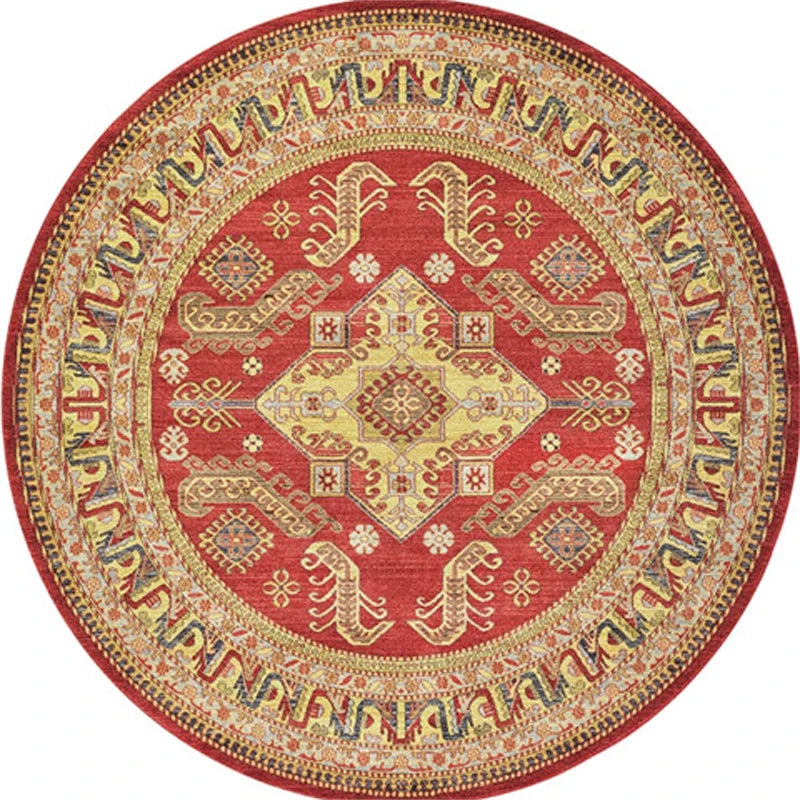 Round Short Pile European Carpet