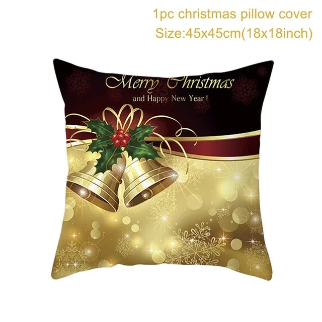 Christmas Cushion Cover Merry Christmas Decorations Home 2022 Ornament Navidad Noel Xmas Gifts Happy New Year 2023