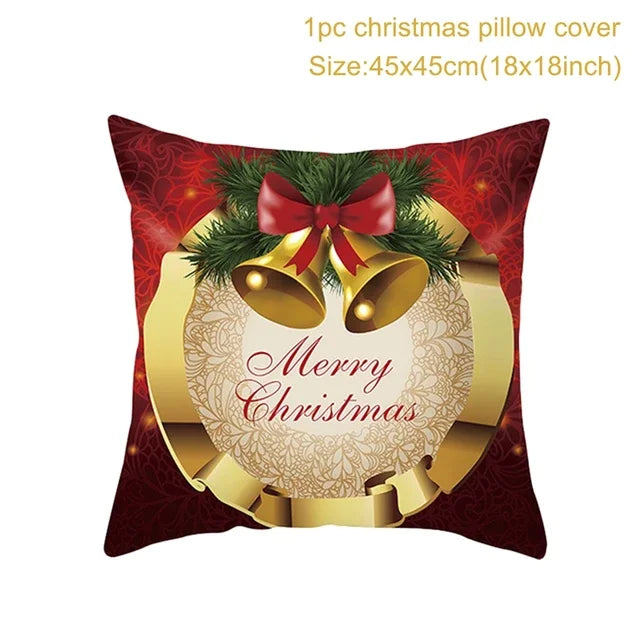 Christmas Cushion Cover Merry Christmas Decorations Home 2022 Ornament Navidad Noel Xmas Gifts Happy New Year 2023