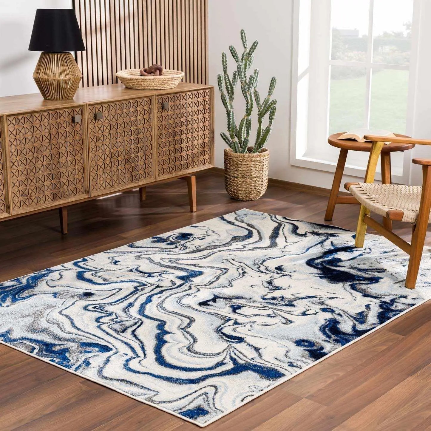 Abstract Coastal Area Rug