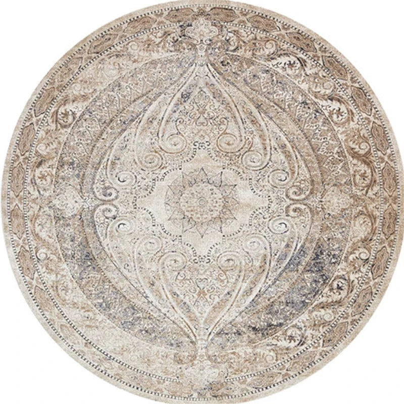 Round Short Pile European Carpet