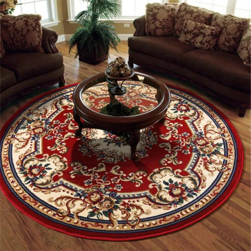 Round Short Pile European Carpet