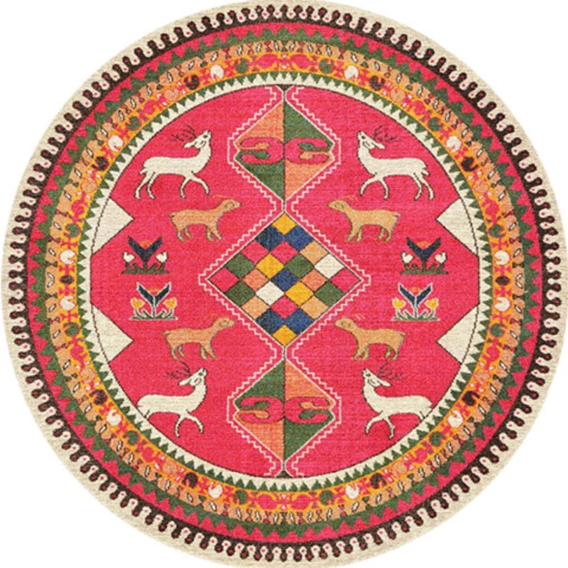 Round Short Pile European Carpet