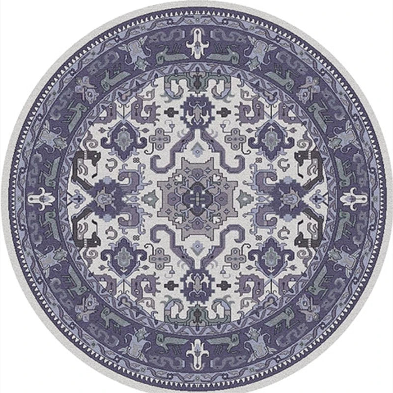 Round Short Pile European Carpet