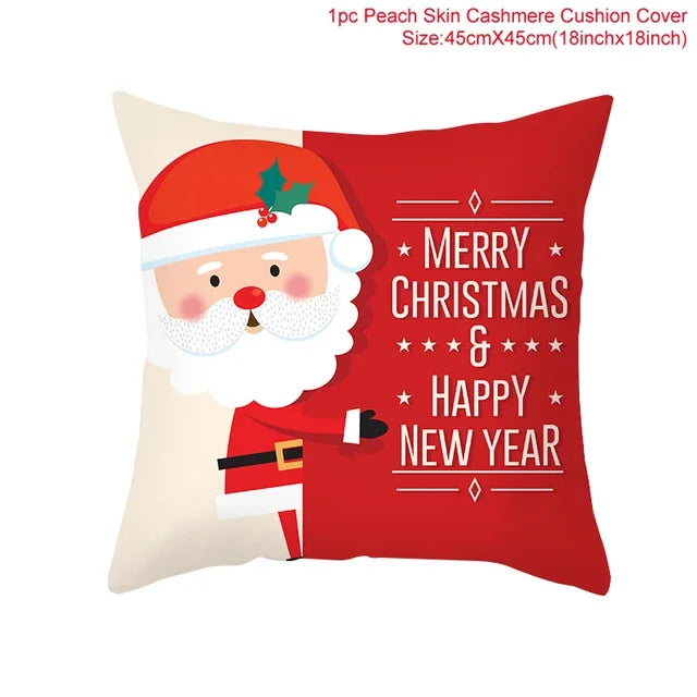 Christmas Cushion Cover Merry Christmas Decorations Home 2022 Ornament Navidad Noel Xmas Gifts Happy New Year 2023