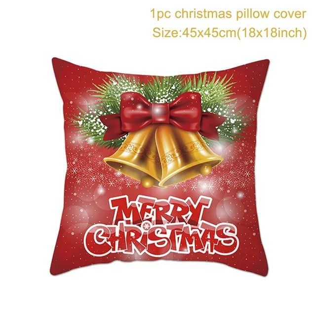 Christmas Cushion Cover Merry Christmas Decorations Home 2022 Ornament Navidad Noel Xmas Gifts Happy New Year 2023