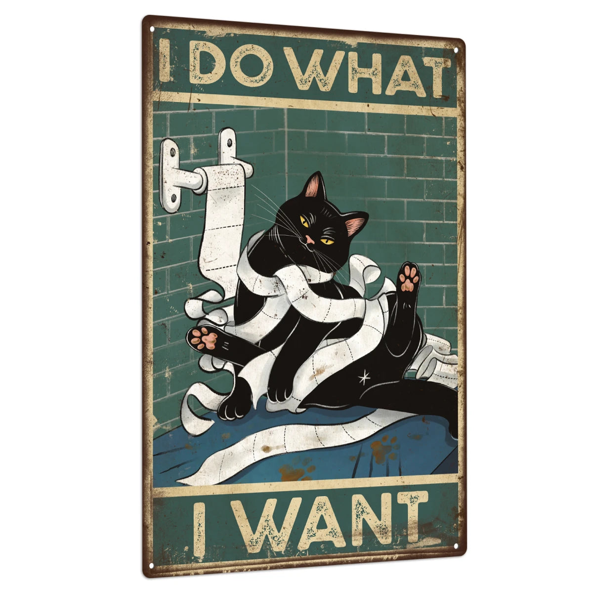 Black Cat Tin Sign