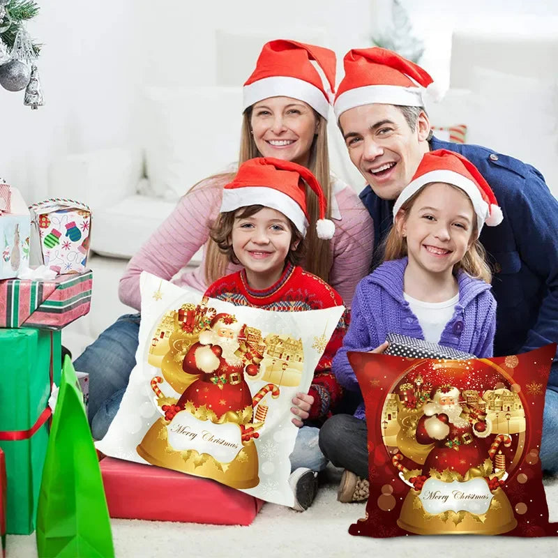 Christmas Cushion Cover Merry Christmas Decorations Home 2022 Ornament Navidad Noel Xmas Gifts Happy New Year 2023