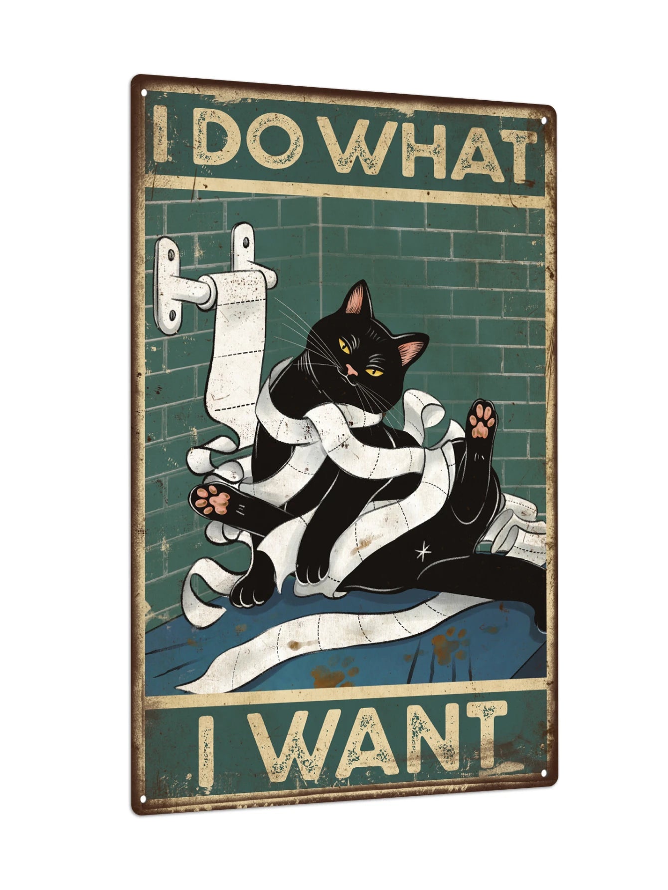 Black Cat Tin Sign