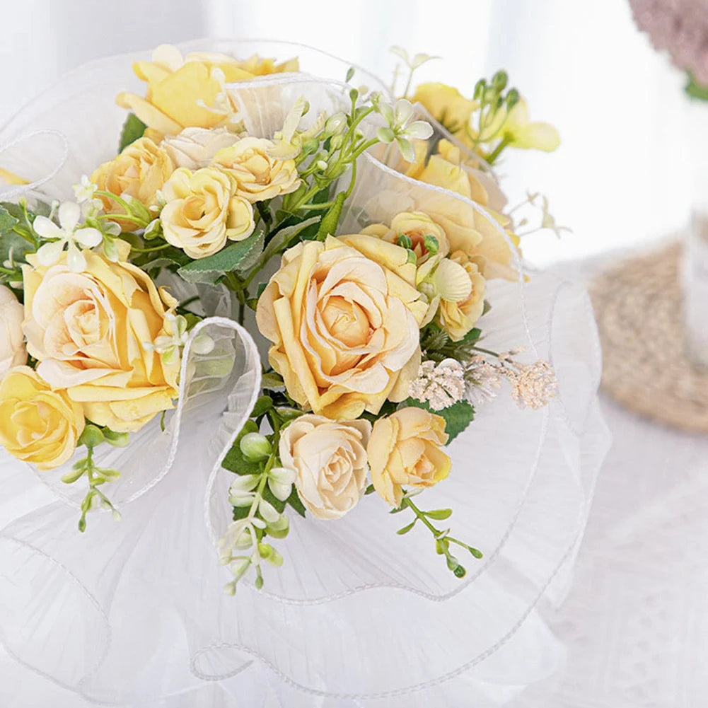 Artificial Flowers Natural Rose Wedding Bouquet