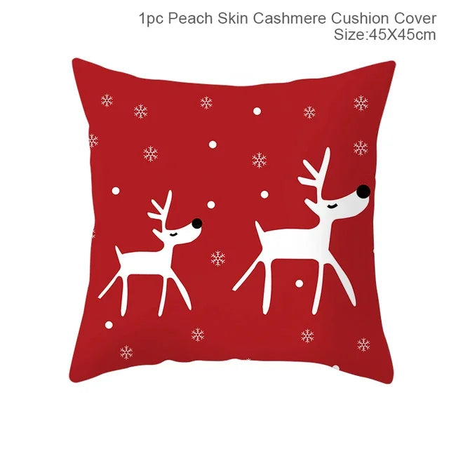 Christmas Cushion Cover Merry Christmas Decorations Home 2022 Ornament Navidad Noel Xmas Gifts Happy New Year 2023