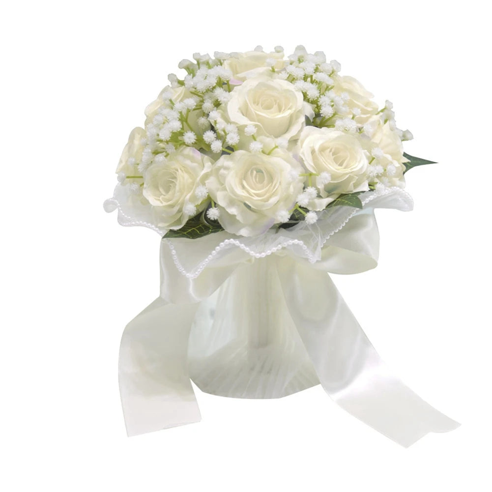 Artificial Flowers Natural Rose Wedding Bouquet