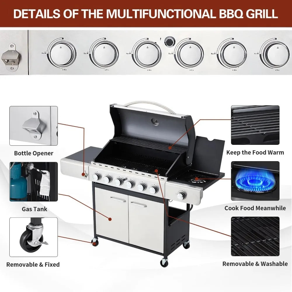 58,000 BTU Stainless Steel Propane Gas Grill