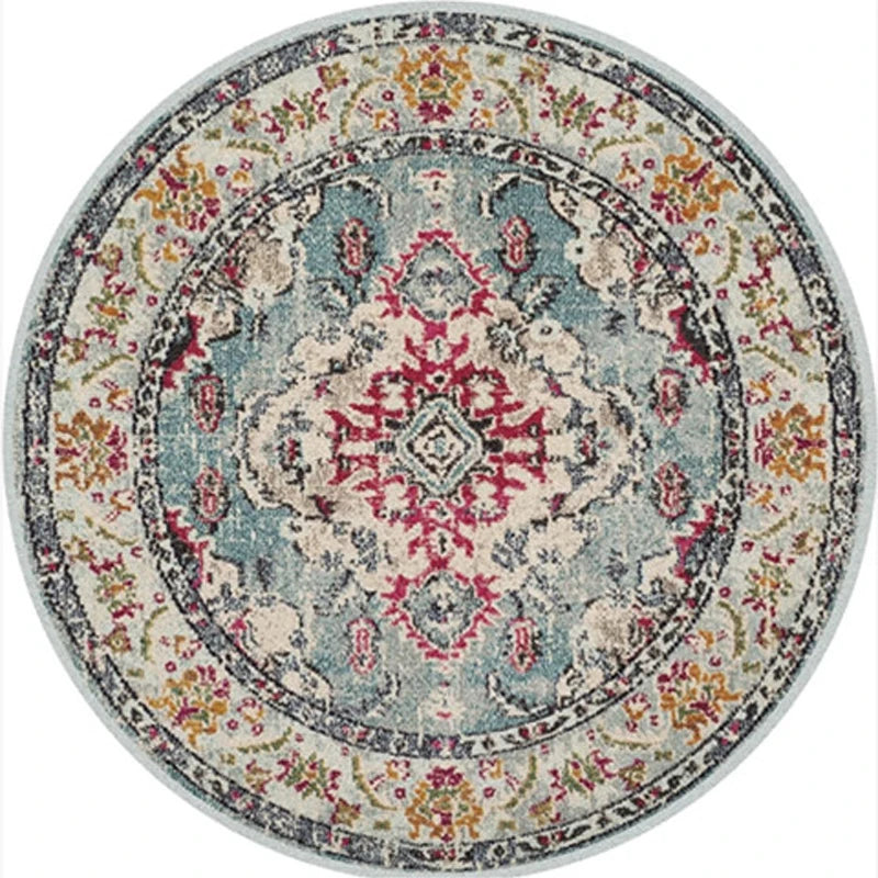 Round Short Pile European Carpet