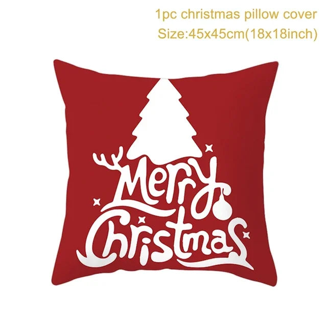 Christmas Cushion Cover Merry Christmas Decorations Home 2022 Ornament Navidad Noel Xmas Gifts Happy New Year 2023