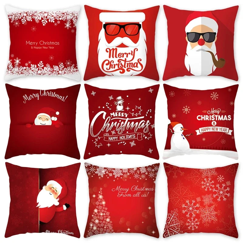 Christmas Cushion Cover Merry Christmas Decorations Home 2022 Ornament Navidad Noel Xmas Gifts Happy New Year 2023