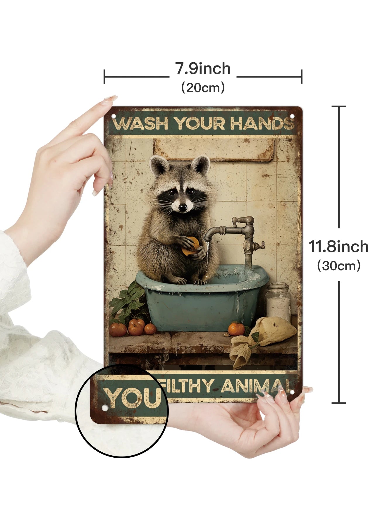 Wash Your Hands Vintage Metal Tin Sign