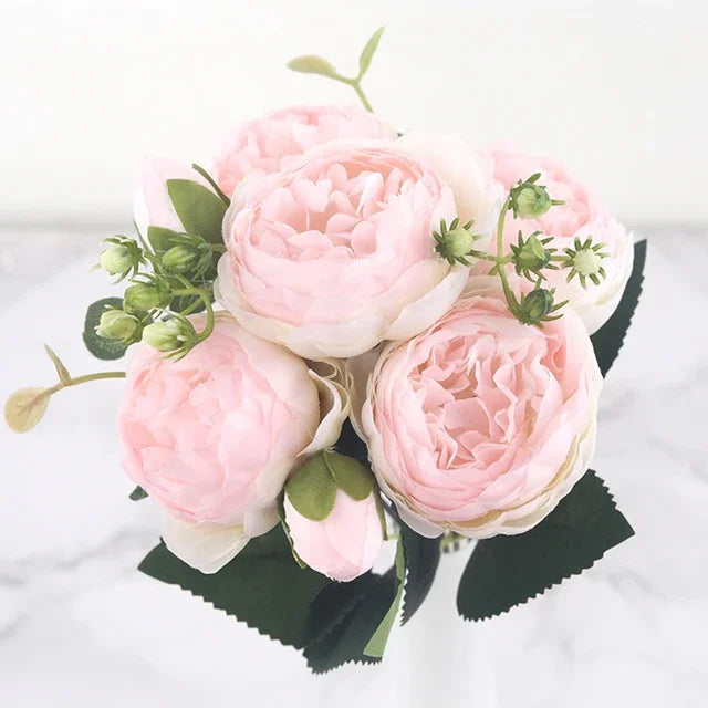 30cm Pink Peony Artificial Flowers Bouquet