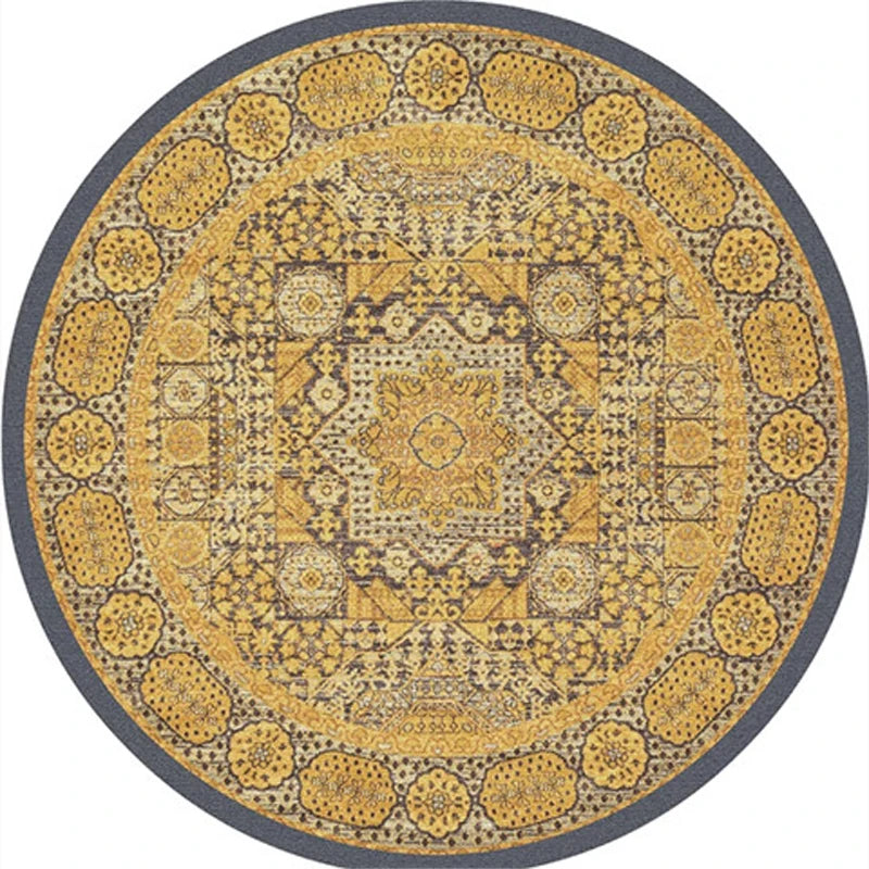 Round Short Pile European Carpet