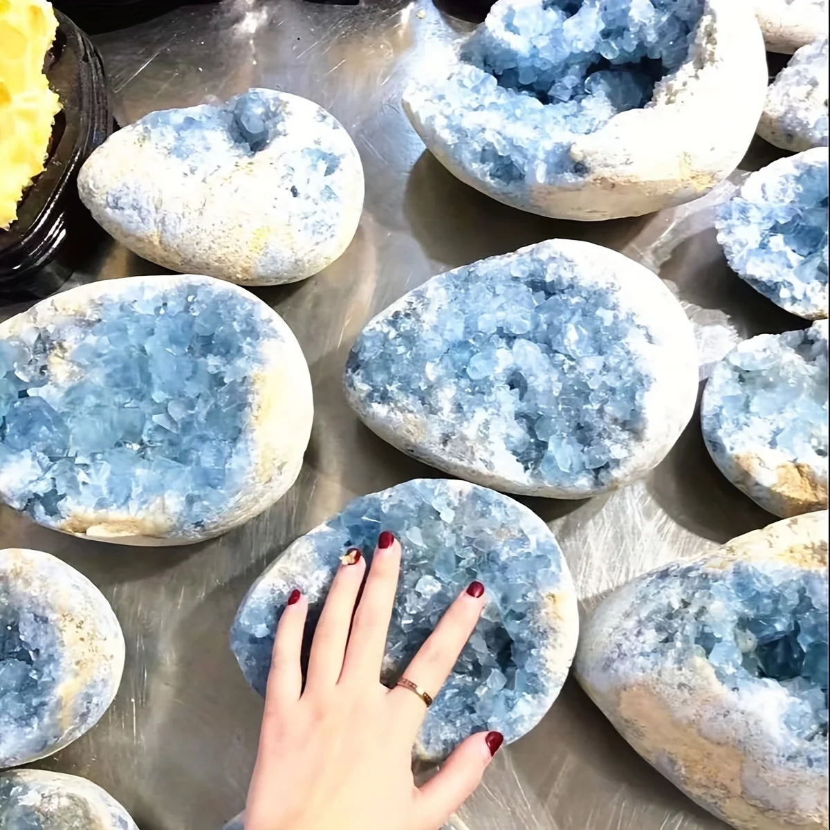 Enormous Genuine Celestite Crystal Egg